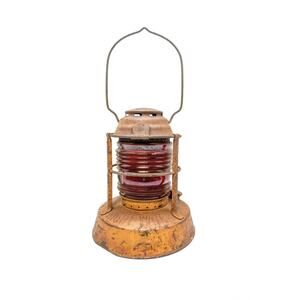 Vintage Dietz Night Watch Lantern Yellow Syracuse NY Fresnel Globe San Diego